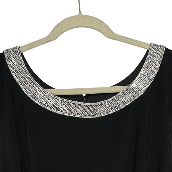 Alex Evenings Embellished Sleeveless Maxi Dress NWT Womens Sz 18 Black Side Slit - Picture 5 of 8